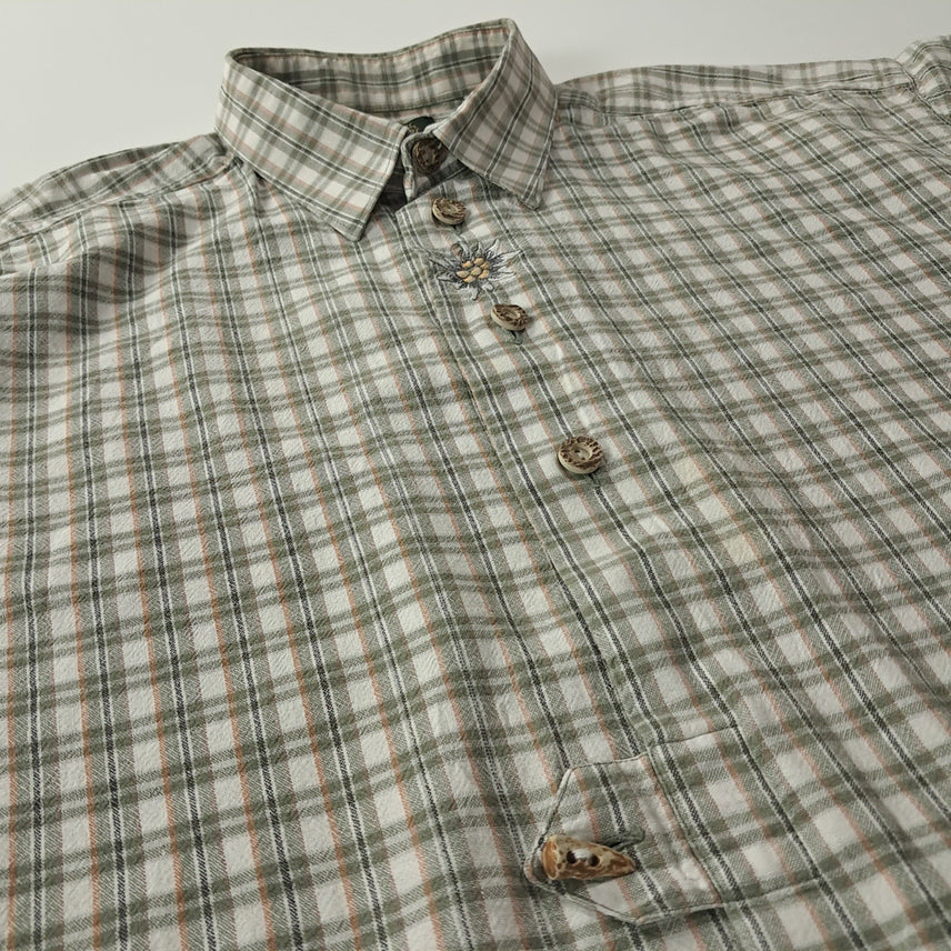 [BUNJANG] CK361 90s Linen Trachten Alpine Short Sleeve Shirt / CK361 2XL 오에스 90s 린넨 독일 트라흐텐 알펜 반팔 셔츠 남방