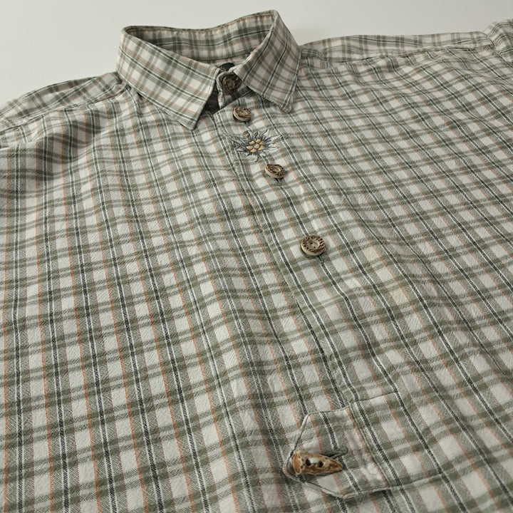 [BUNJANG] CK361 90s Linen Trachten Alpine Short Sleeve Shirt / CK361 2XL 오에스 90s 린넨 독일 트라흐텐 알펜 반팔 셔츠 남방