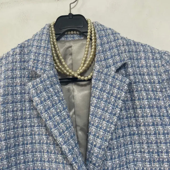 [BUNJANG] N6225 Tweed Cropped Jacket / 초특가)N6225 카라 트위드 자켓.크롭.정장오피스하객
