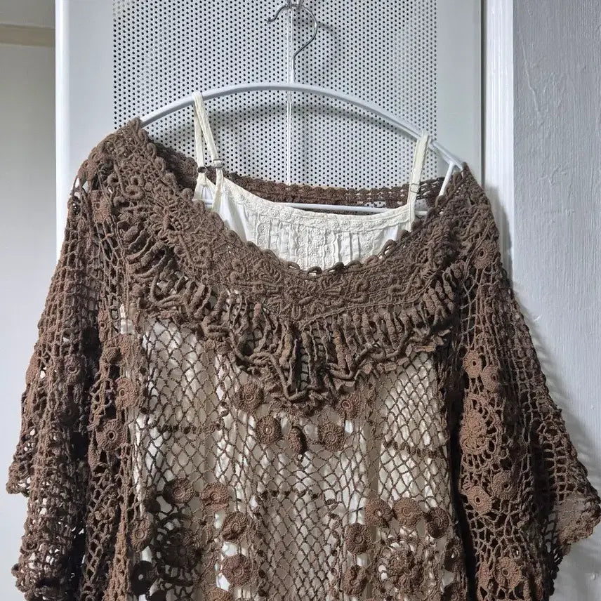 [BUNJANG] Vintage Crochet Summer Cape / 빈티지 모리걸 크로셰 여름 케이프 뜨개 케이프 빈티지 판초