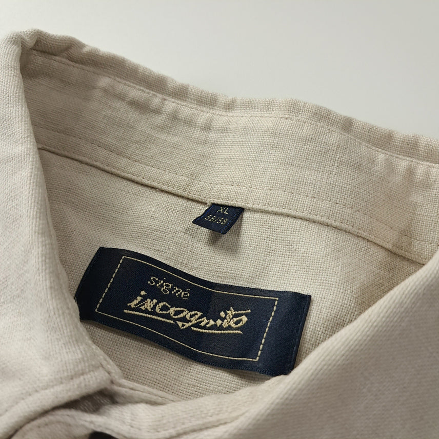 [BUNJANG] CK362 XL Signe 90s Linen Alpine Short Sleeve Shirt / CK362 XL 시그네 90s 린넨 독일 트라흐텐 알펜 반팔 셔츠 남방