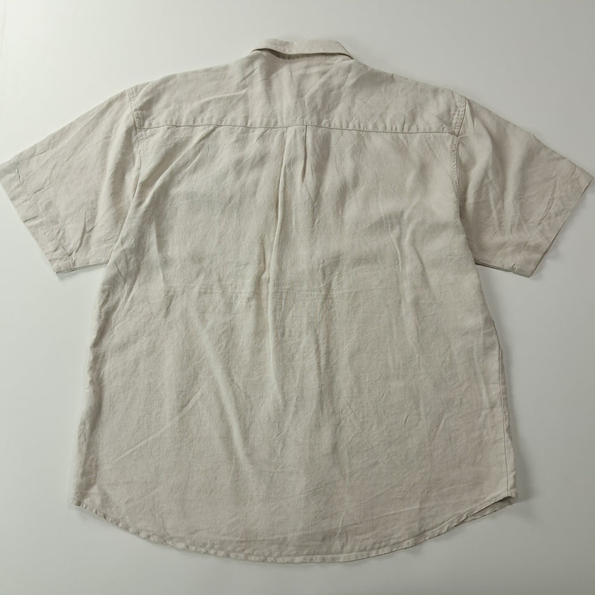 [BUNJANG] CK362 XL Signe 90s Linen Alpine Short Sleeve Shirt / CK362 XL 시그네 90s 린넨 독일 트라흐텐 알펜 반팔 셔츠 남방