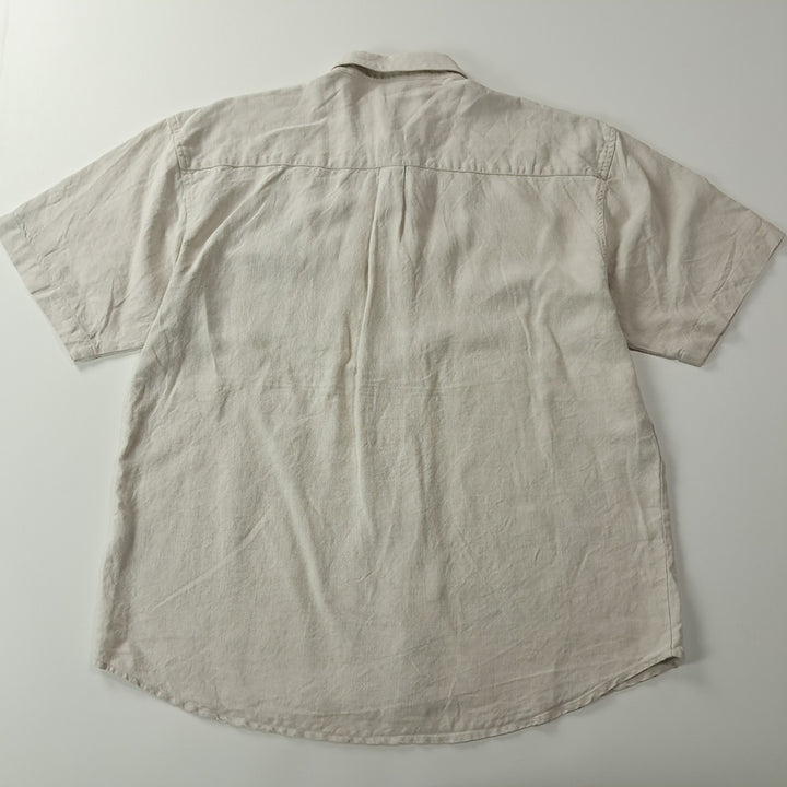 [BUNJANG] CK362 XL Signe 90s Linen Alpine Short Sleeve Shirt / CK362 XL 시그네 90s 린넨 독일 트라흐텐 알펜 반팔 셔츠 남방