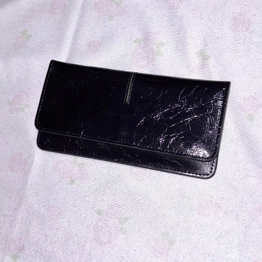 [BUNJANG] Crack Leather Long Wallet - Black / 크랙가죽 장지갑_블랙