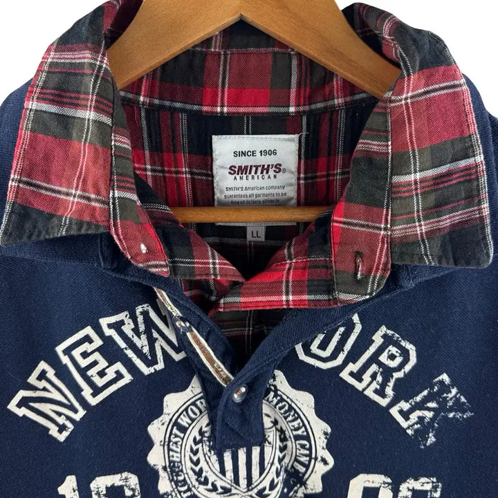 [SOLD OUT] JPN Y2K 체크 레이어드 반팔티3083
