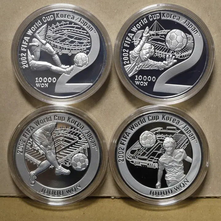 [SOLD OUT] 2002년 한일월드컵 기념은화 4종세트 2차 +보증서,케이스,종이박스