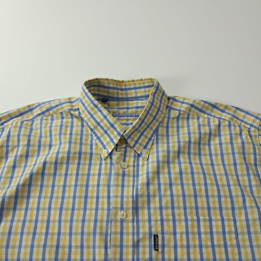 [BUNJANG] CK365 2XL 바버 00s 옐로우 블루 멀티 체크 반팔 셔츠 남방 / CK365 2XL 바버 00s 옐로우 블루 멀티 체크 반팔 셔츠 남방