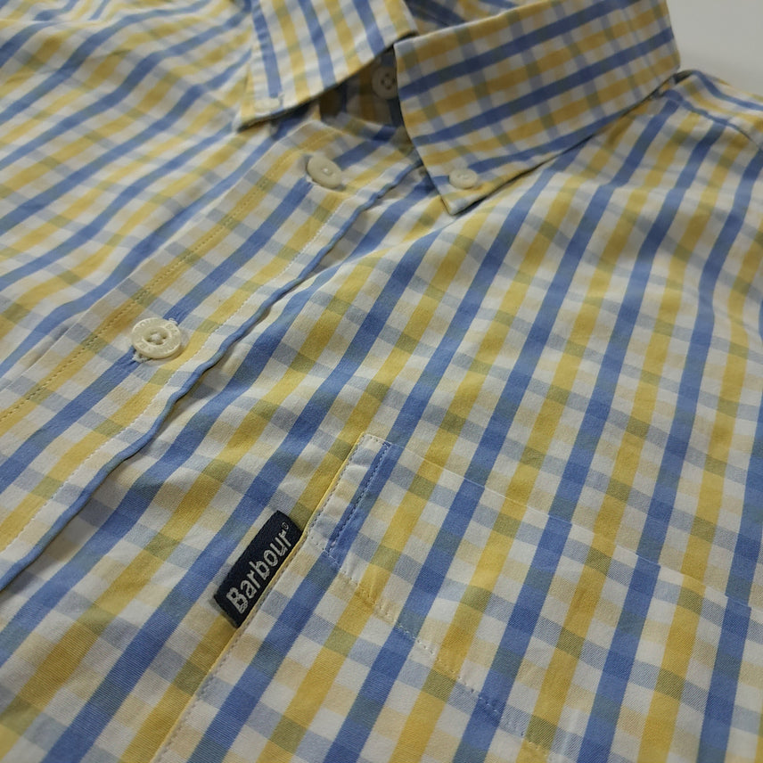 [BUNJANG] CK365 2XL 바버 00s 옐로우 블루 멀티 체크 반팔 셔츠 남방 / CK365 2XL 바버 00s 옐로우 블루 멀티 체크 반팔 셔츠 남방