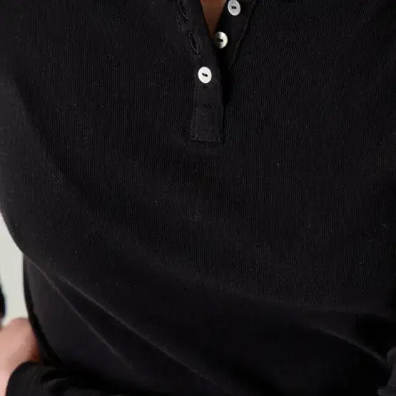 [BUNJANG] Blank 03 Cotton Henley Neck T-Shirt Black / 블랭크 03 코튼 헨리넥 티셔츠 블랙