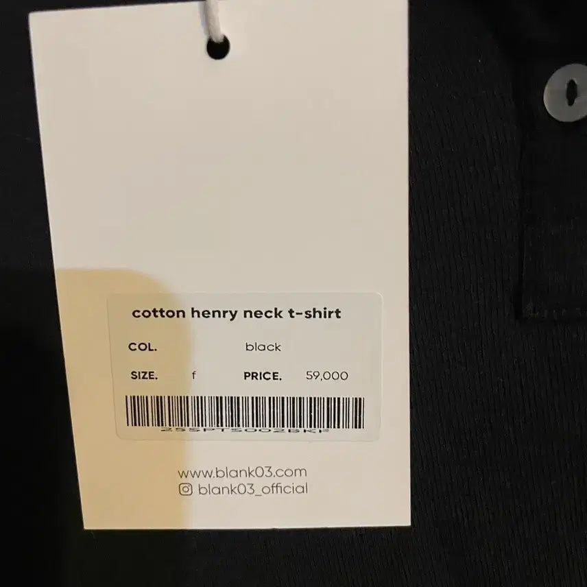 [BUNJANG] Blank 03 Cotton Henley Neck T-Shirt Black / 블랭크 03 코튼 헨리넥 티셔츠 블랙