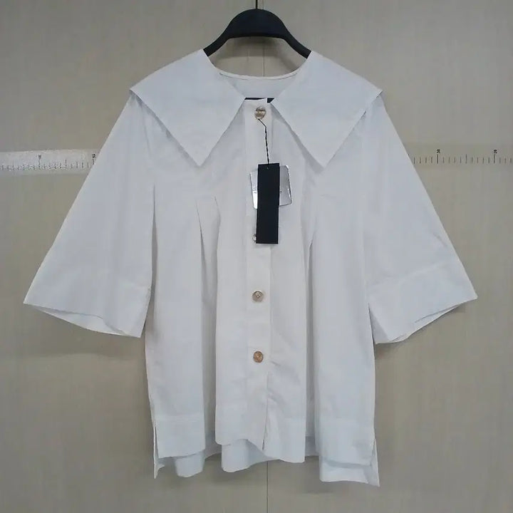 [BUNJANG] Karl Lagerfeld Sailor Collar White Blouse / 칼라거펠트 세일러 카라 반팔 블라우스 화이트