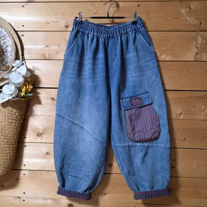 [SOLD OUT] 밑단 한쪽 주머니배색청바지