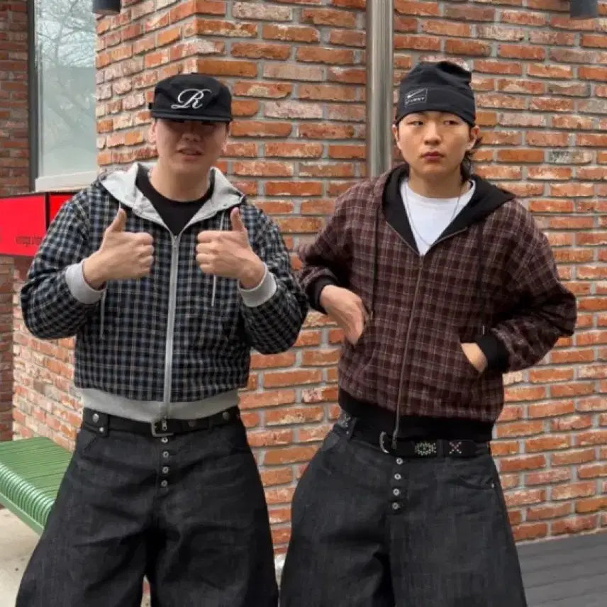 [BUNJANG] 차우차우 르아브 콜라보 마스티프 체크 리버서블 후드 팝니다 / 차우차우 르아브 콜라보 마스티프 체크 리버서블 후드 팝니다