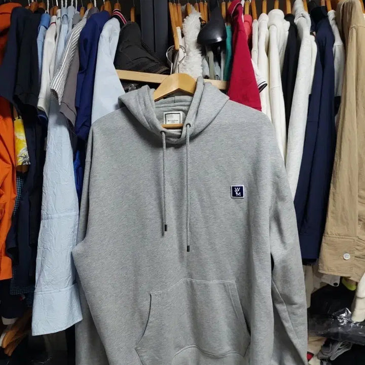 [BUNJANG] Wooyoungmi Back Logo Gray Hoodie 52 / 우영미 백로고 회색 후드티 52