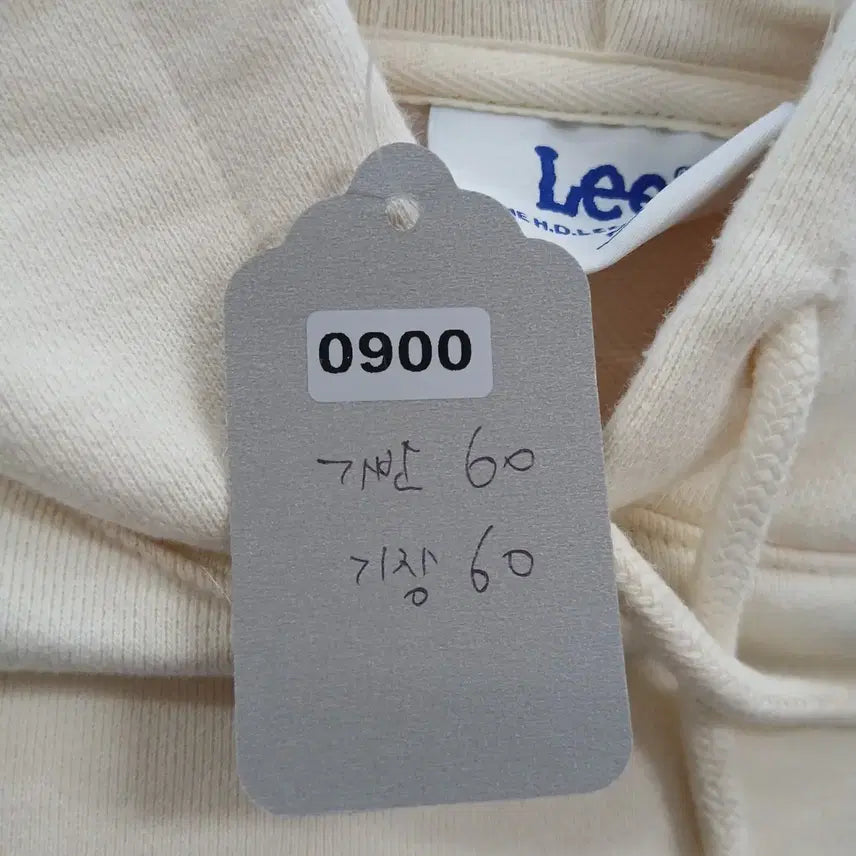 [BUNJANG] LEE Sports Logo Hoodie Ivory / LEE 스포츠 로고 후드티 아이보리