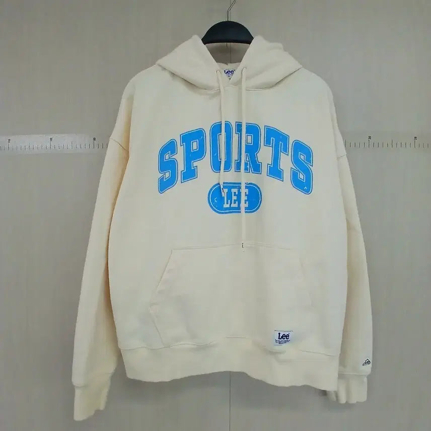 [BUNJANG] LEE Sports Logo Hoodie Ivory / LEE 스포츠 로고 후드티 아이보리