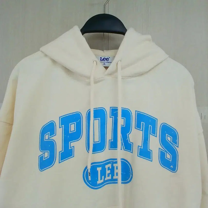 [BUNJANG] LEE Sports Logo Hoodie Ivory / LEE 스포츠 로고 후드티 아이보리
