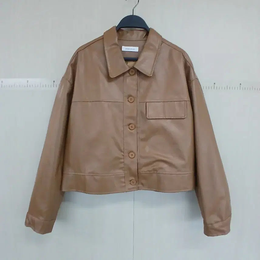 [BUNJANG] Brenda &amp; Brendon Camel Eco Leather Jacket / 브렌다 브렌든 카멜 에코 레더 자켓