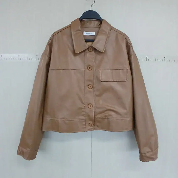 [BUNJANG] Brenda &amp; Brendon Camel Eco Leather Jacket / 브렌다 브렌든 카멜 에코 레더 자켓