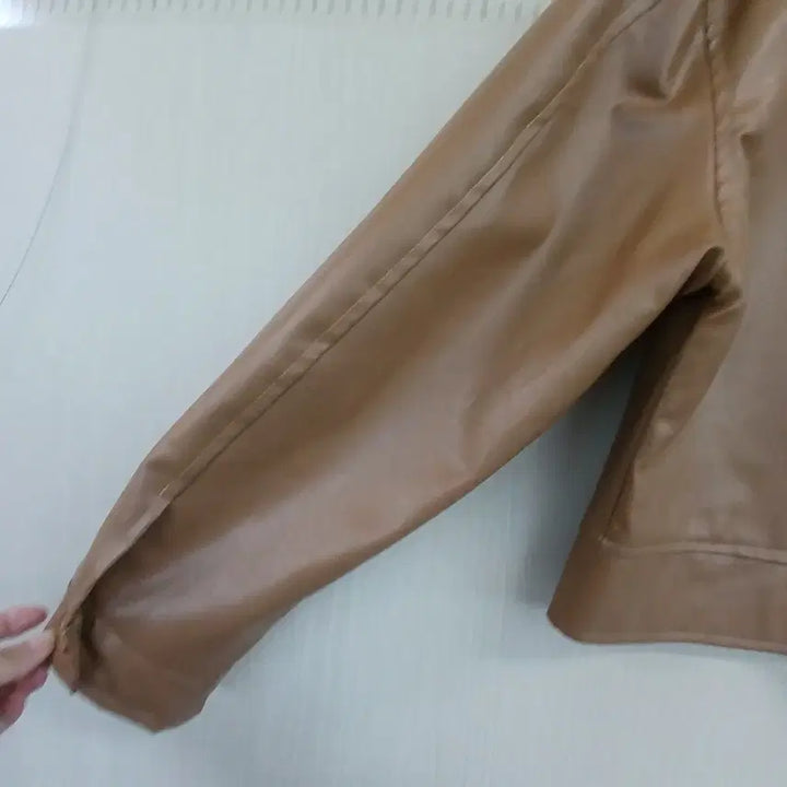[BUNJANG] Brenda &amp; Brendon Camel Eco Leather Jacket / 브렌다 브렌든 카멜 에코 레더 자켓