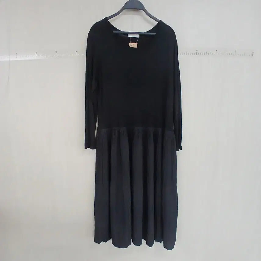 [BUNJANG] Black Pleated Long Dress / 블랙 플리츠 롱 원피스