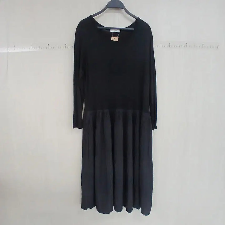 [BUNJANG] Black Pleated Long Dress / 블랙 플리츠 롱 원피스