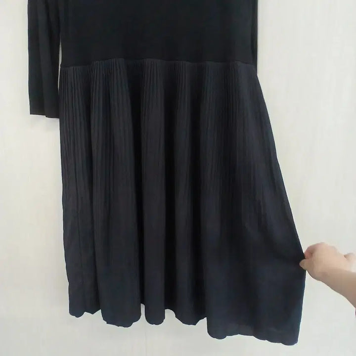 [BUNJANG] Black Pleated Long Dress / 블랙 플리츠 롱 원피스