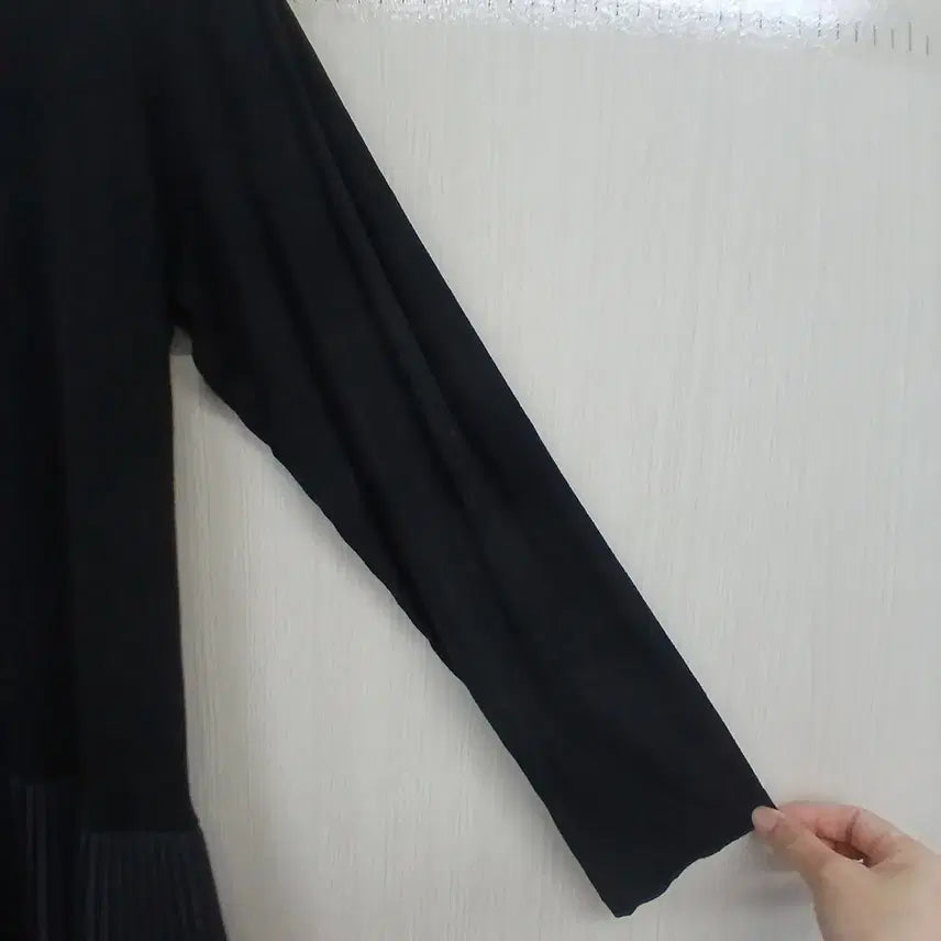 [BUNJANG] Black Pleated Long Dress / 블랙 플리츠 롱 원피스