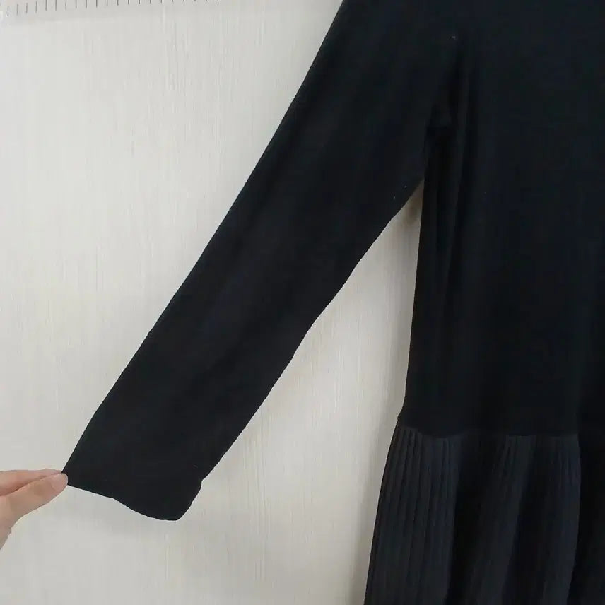 [BUNJANG] Black Pleated Long Dress / 블랙 플리츠 롱 원피스