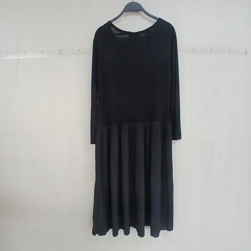 [BUNJANG] Black Pleated Long Dress / 블랙 플리츠 롱 원피스