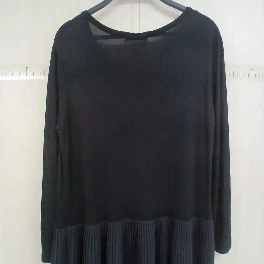 [BUNJANG] Black Pleated Long Dress / 블랙 플리츠 롱 원피스