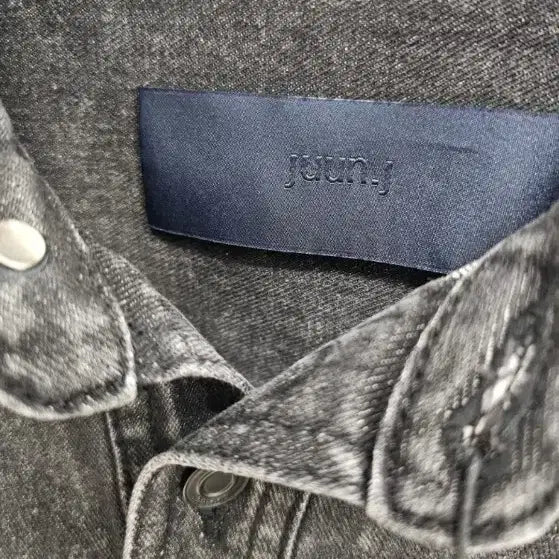 [BUNJANG] Juun.J Black Denim Short Sleeve Shirt / 준지 블랙 데님 반팔 셔츠