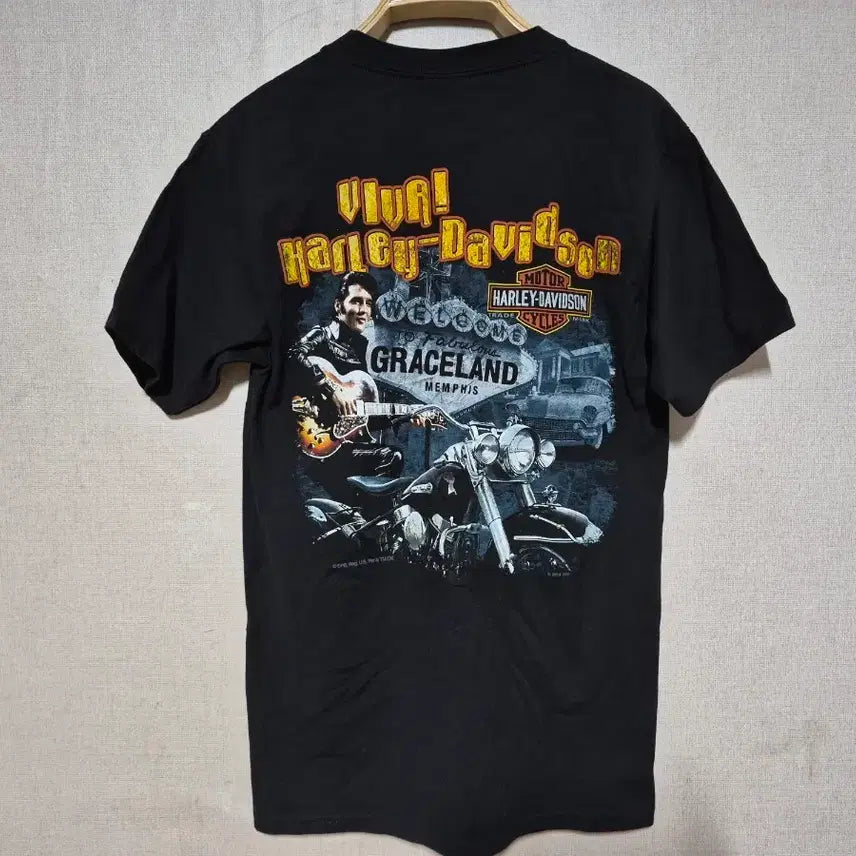 [BUNJANG] Harley Davidson Elvis Presley Short Sleeve T-shirt Black (S) / 할리데이비슨 엘비스 프레슬리 반팔 티셔츠 블랙( S)