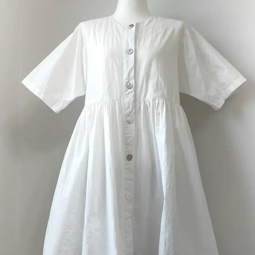[SOLD OUT] 베이비돌 화이트 셔츠 원피스 소녀룩 모리걸 반팔원피스