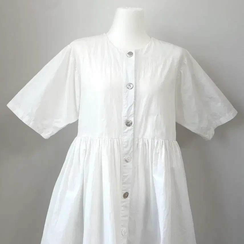 [SOLD OUT] 베이비돌 화이트 셔츠 원피스 소녀룩 모리걸 반팔원피스