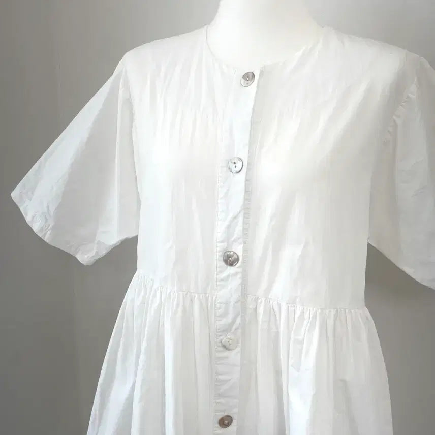 [SOLD OUT] 베이비돌 화이트 셔츠 원피스 소녀룩 모리걸 반팔원피스
