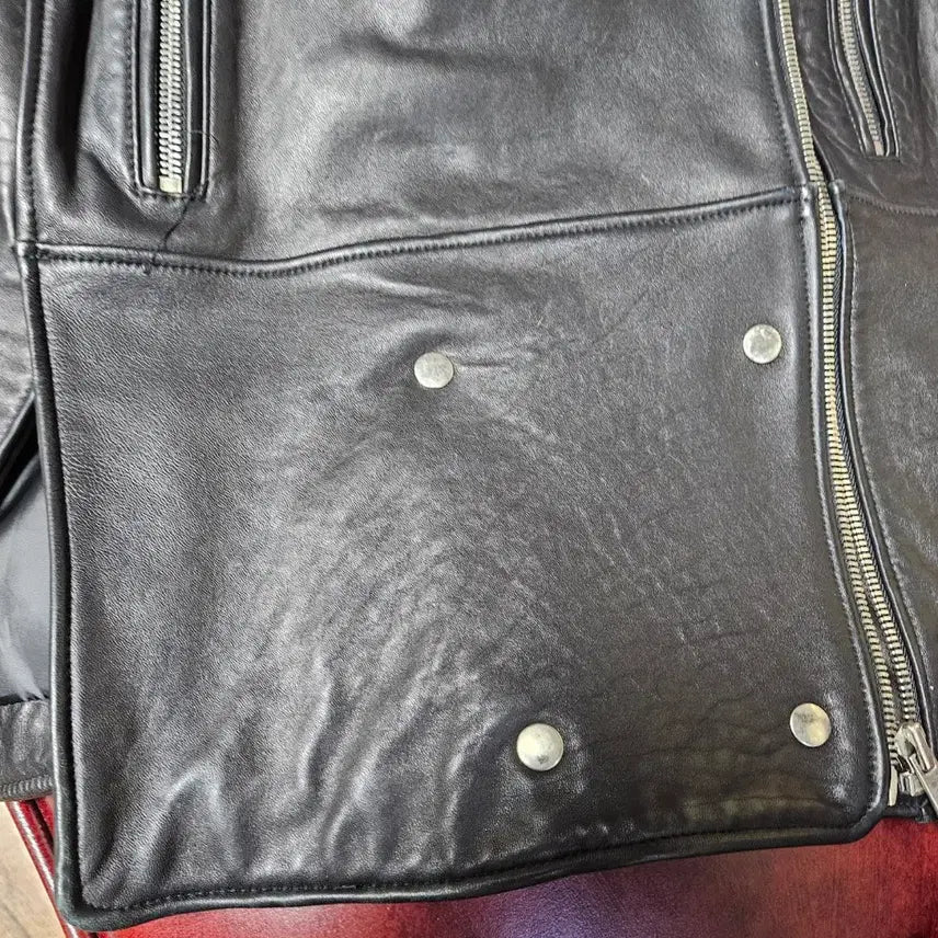 [BUNJANG] Black Lambskin Leather Vest / 양가죽블랙조끼