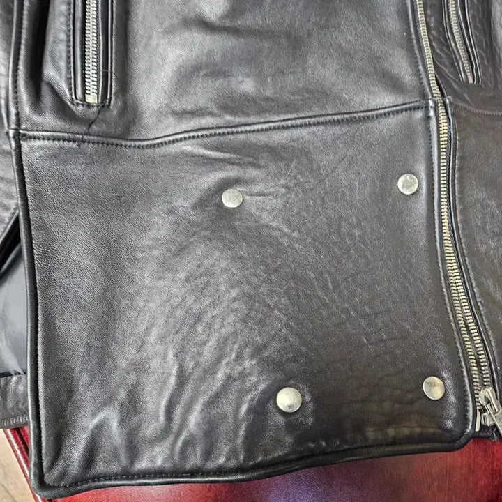 [BUNJANG] Black Lambskin Leather Vest / 양가죽블랙조끼