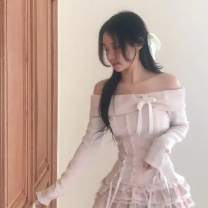 [BUNJANG] Cloud Emotion Valentine Eyelet Two-Piece Set / 클라우드이모션 발렌타인 아일렛 투피스 SET