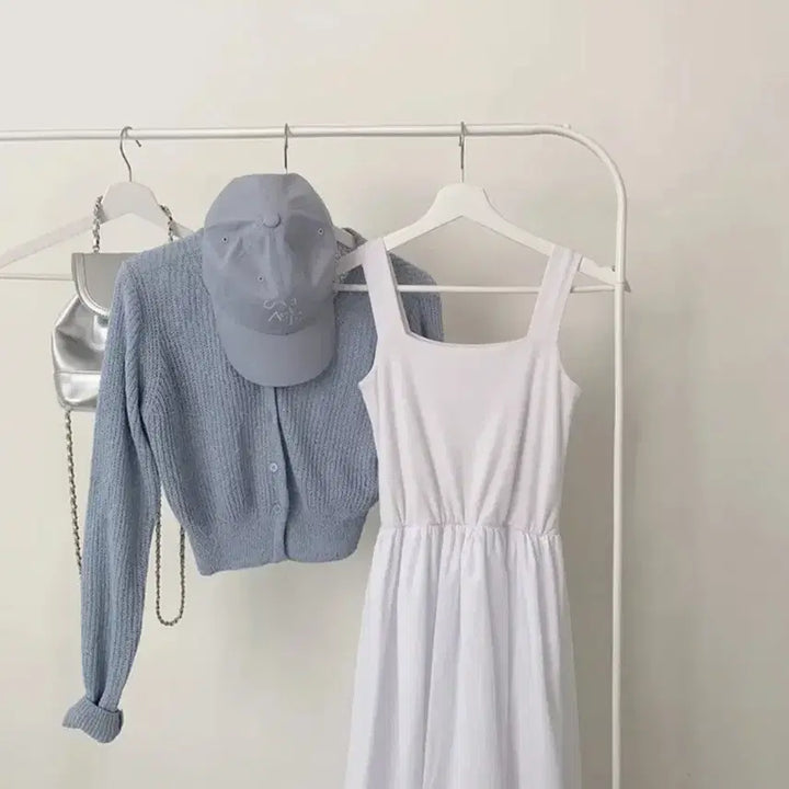 [BUNJANG] Bring It Layered Summer Long Dress Set / 가격내림) 에이블리 브링잇 가디건 레이어드 여름 롱원피스