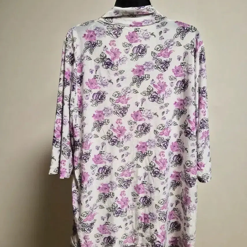[BUNJANG] Floral Print 7/10 Sleeve T-Shirt / (새상품)플라워 여성 7부 티셔츠 55~88사이즈