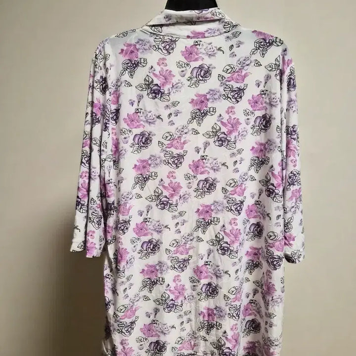 [BUNJANG] Floral Print 7/10 Sleeve T-Shirt / (새상품)플라워 여성 7부 티셔츠 55~88사이즈