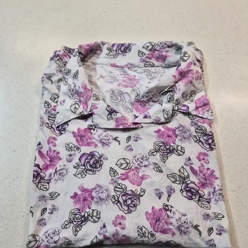 [BUNJANG] Floral Print 7/10 Sleeve T-Shirt / (새상품)플라워 여성 7부 티셔츠 55~88사이즈
