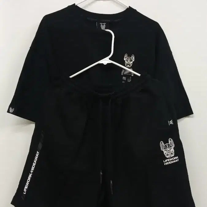 [SOLD OUT] 라이프워크 블랙 반팔 L사이즈 반바지 M사이즈 세트