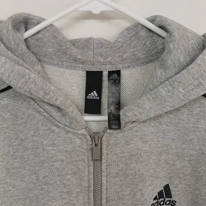 [BUNJANG] Adidas Three Stripe Hoodie Gray / 아디다스 쓰리 스트라이프 후드티 그레이