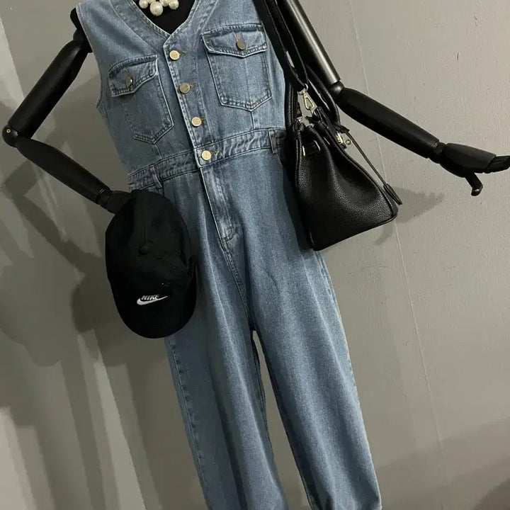 [BUNJANG] Denim Wide Jumpsuit / 데님점프수트/청점프수트/데님와이드점프수트