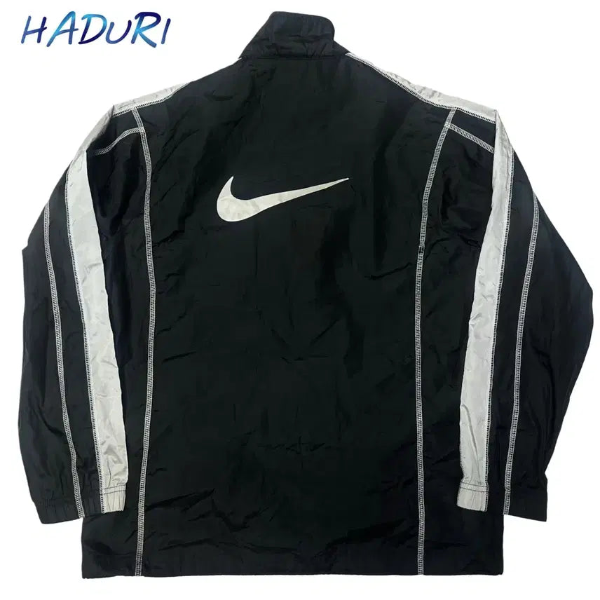 [BUNJANG] Nike 00s Inside Out Swoosh Big Logo Windbreaker / 나이키 00s 인사이드아웃 스우시 빅로고 블랙바람막이 95