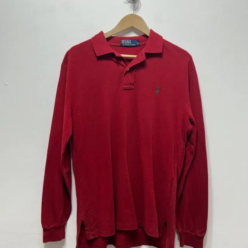 [BUNJANG] Polo Ralph Lauren Long Sleeve Polo Shirt / 폴로 랄프로렌 긴팔 카라티 레드 L