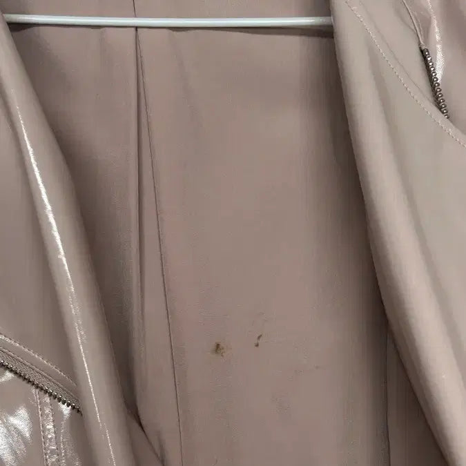 [BUNJANG] Guess Pink Beige Leather Rider Jacket / 게스 핑크베이지 레더 라이더 자켓