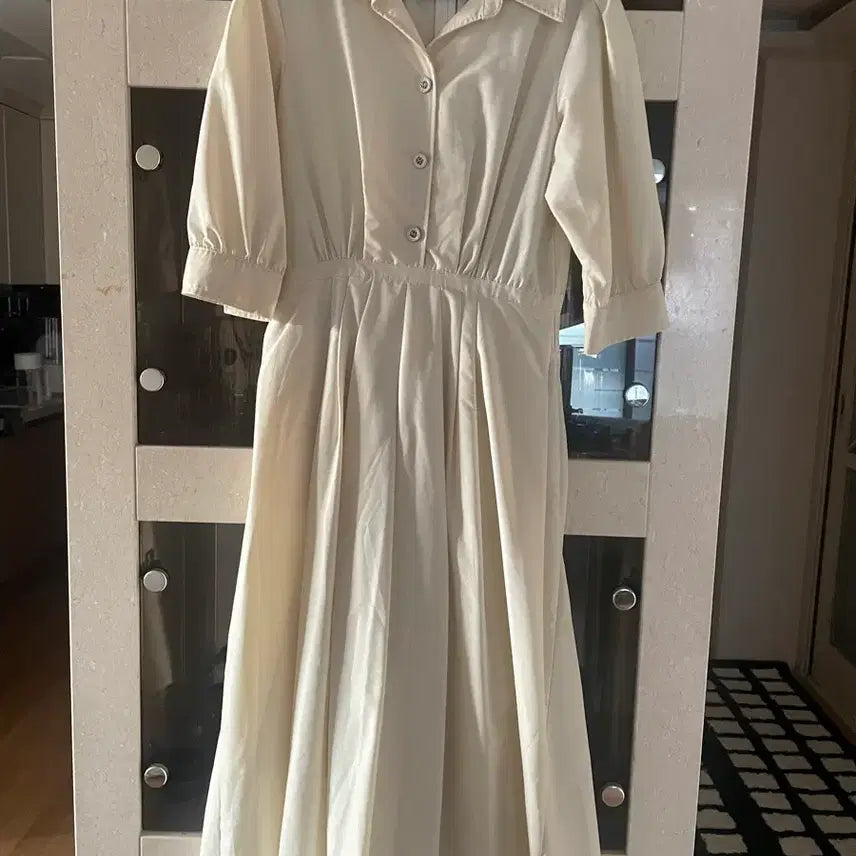 [BUNJANG] Ivory Shirt Long Dress (Unworn) / 아이보리 셔츠 롱 원피스 미착용 55-66